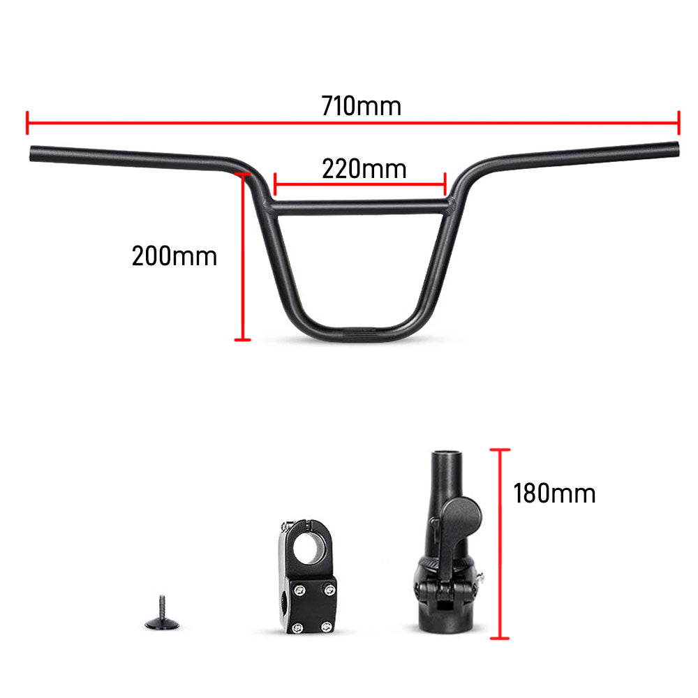 Attacco Manubrio BMX 21,1 Mm Per Sistema Gyro – Bullone Di Espansione Cavo In Acciaio, Nero, Per Freni E Guida Stabile - 5