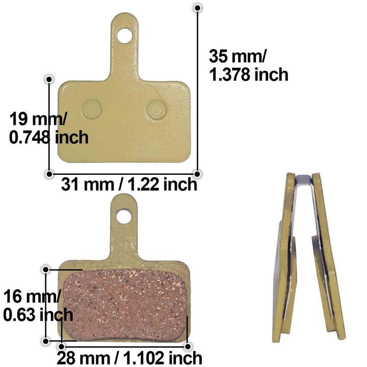 2 Pairs Bicycle Copper Base Metal Disc Brake Pads For V3 Electric Bike