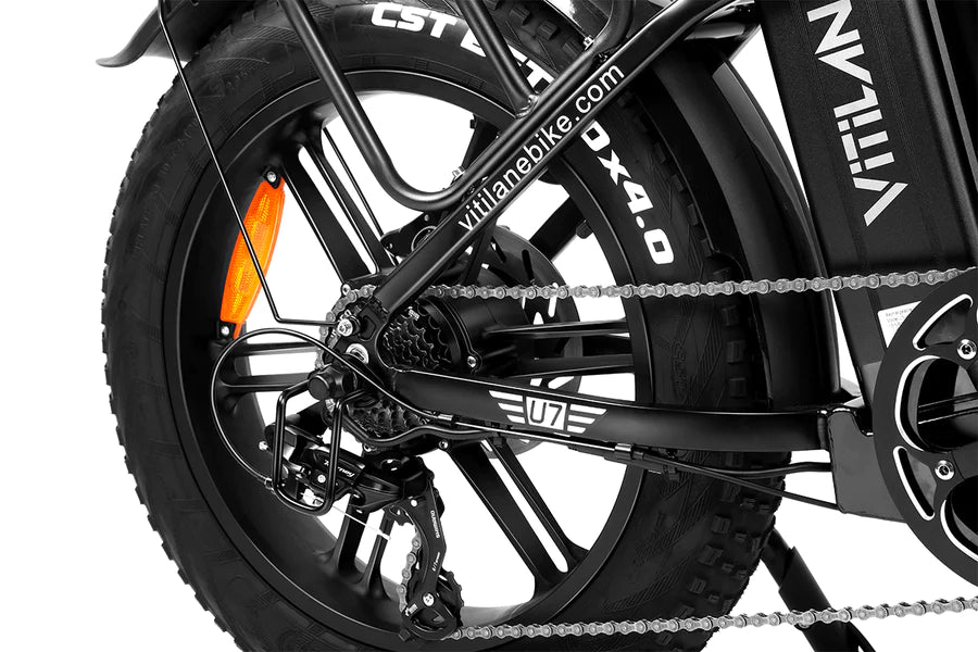 U7 Bici Elettrica Pieghevole con Telaio Ribassato e Pneumatici Grassi