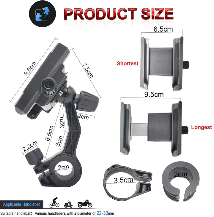 360° Rotation Adjustable Universal Bike Accessories Bike Phone Holder