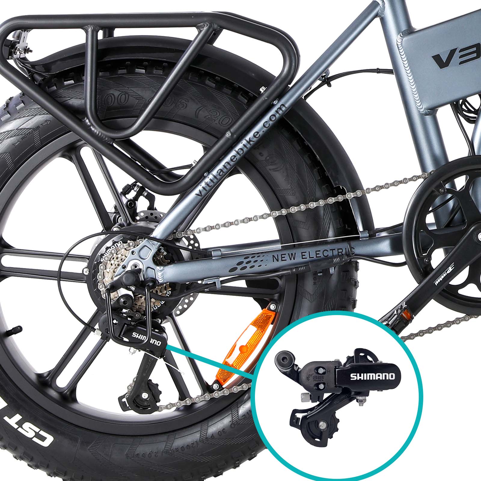 VITILAN Rear Derailleur, 6/7 Speed Direct Mount Rear Derailleur for V3 Electric Bikes