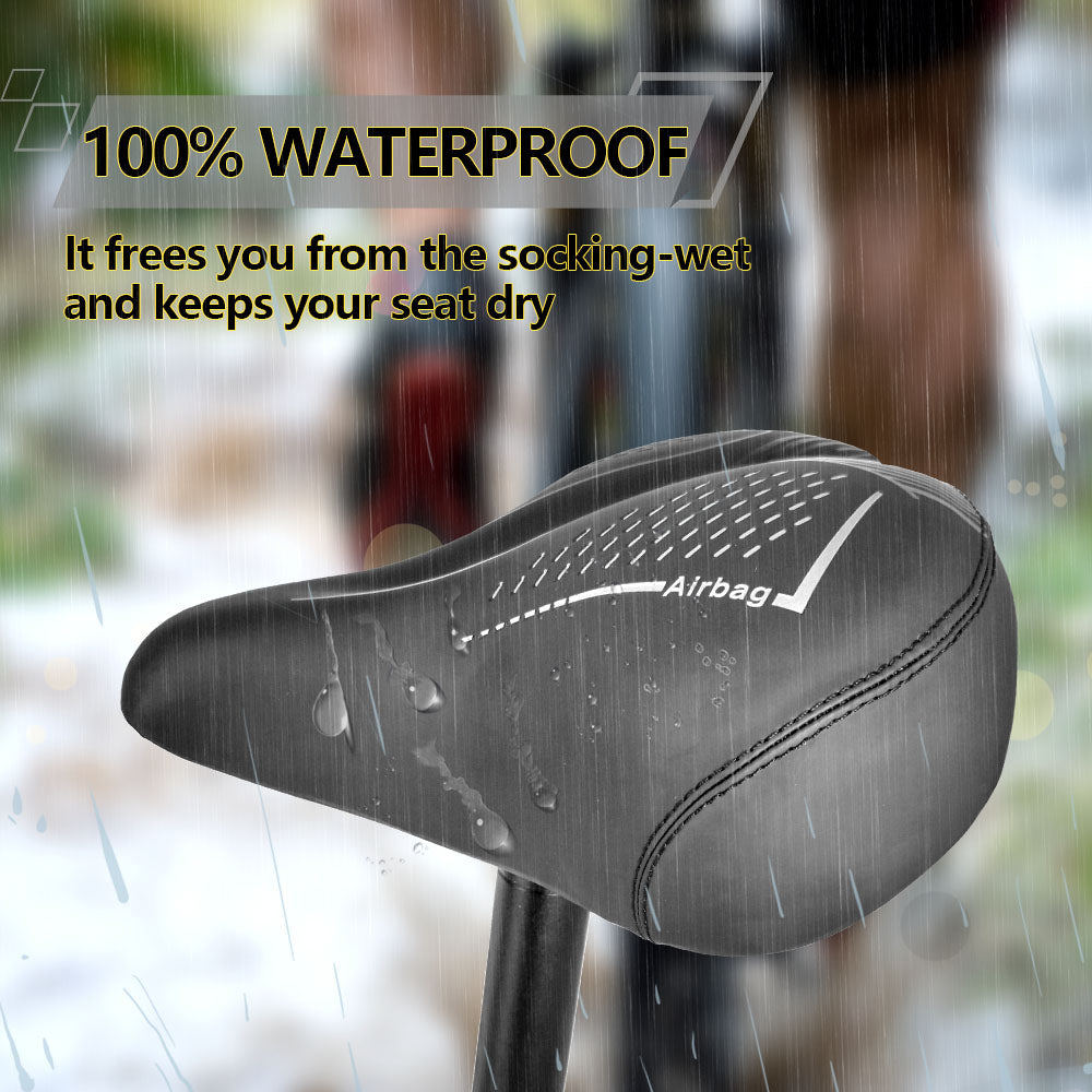 Comfortable Seat, PU Thick Hollow Bike Seat Replacement Absorbing Ball Wide Bike Seat Memory Foam Seat For Men Women