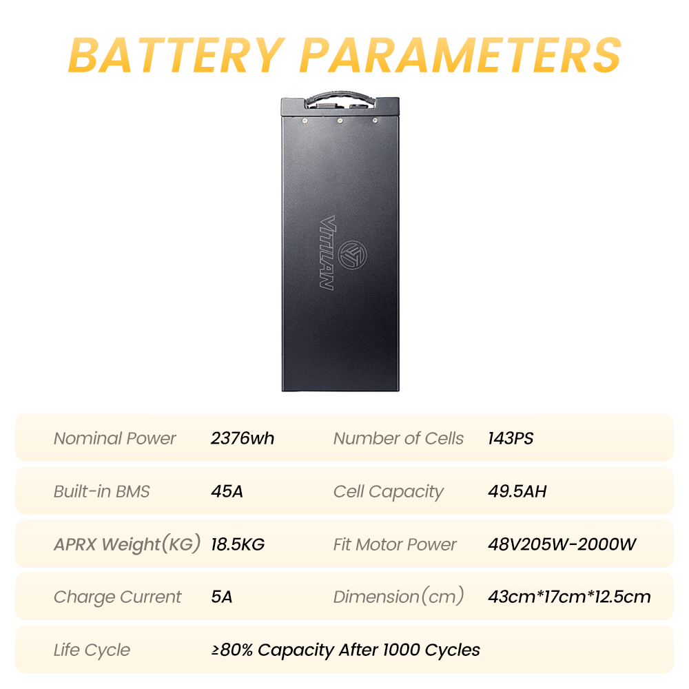C50 48V 49.5AH High-Capacity Extended-Range Battery
